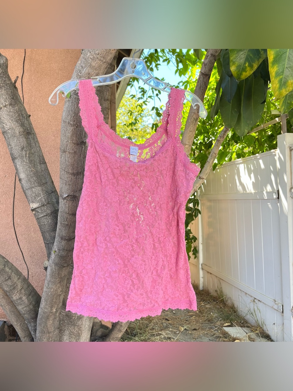 Vintage Hanky Panky Pink Lace Top.